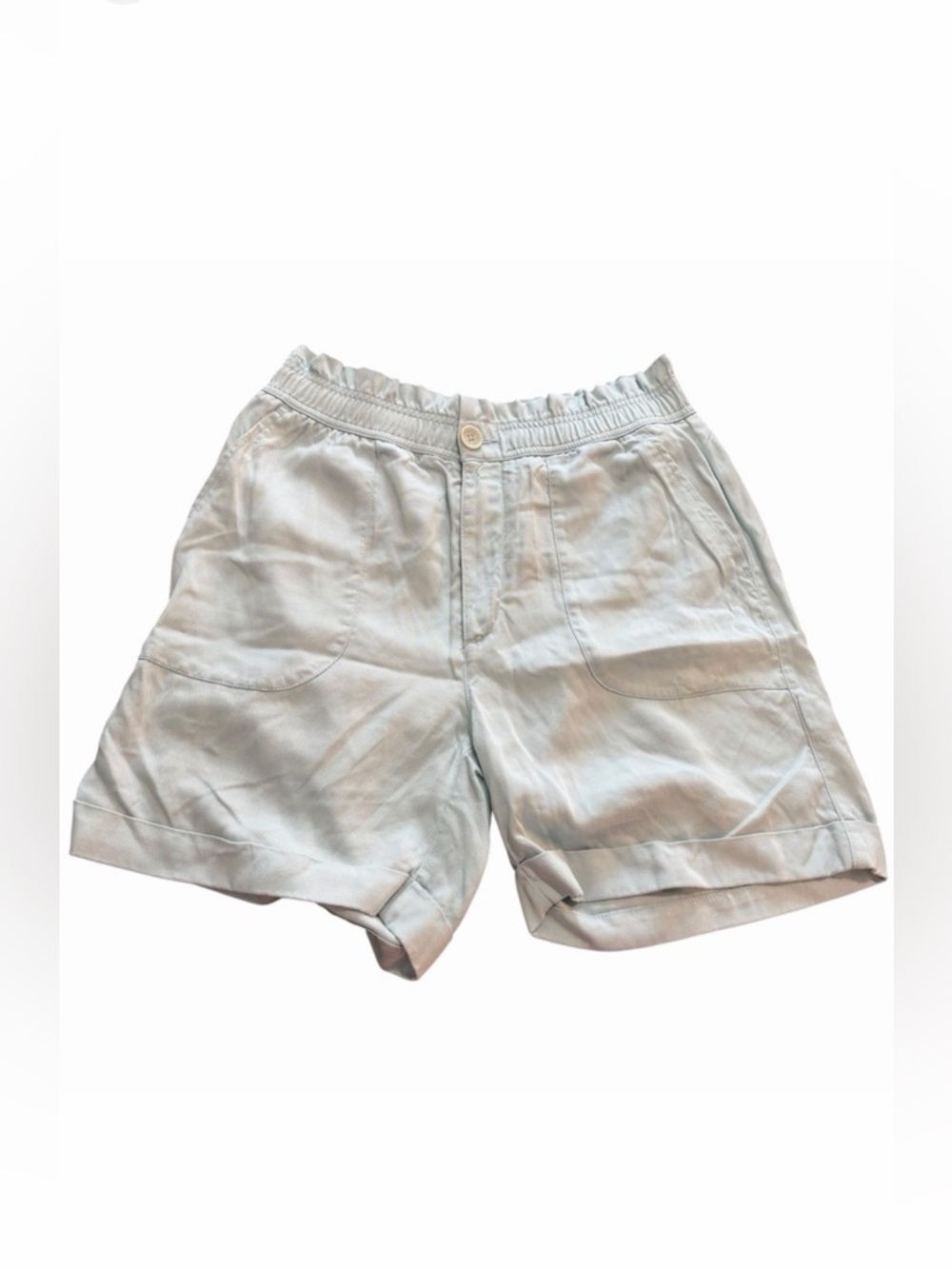 Light Blue High Waisted Chino Shorts Casual Summer Size 12 or EU38